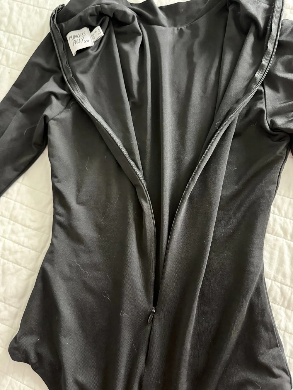 Princess Polly Black Long Sleeve Mock Neck Bodysuit